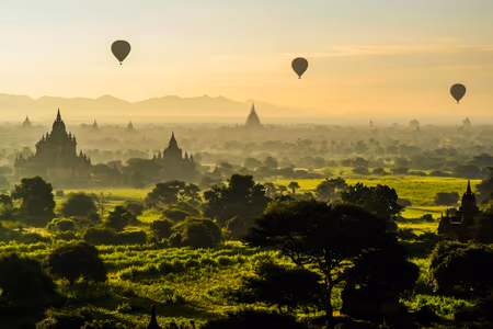 Flyg till Bagan, Myanmar