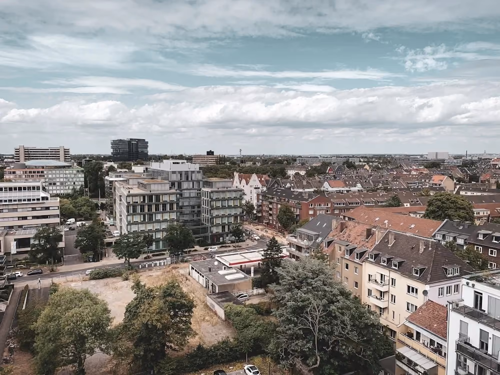 Vy över Düsseldorf