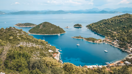 Flyg till Mljet, Kroatien