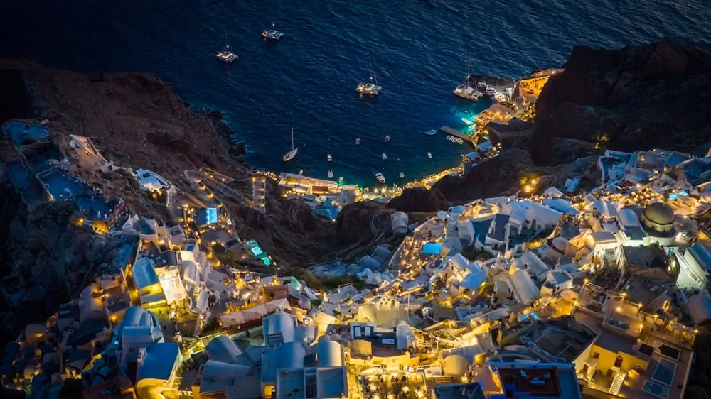 Vy över Santorini