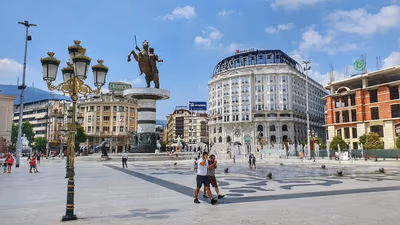 Flyg till Skopje, Nordmakedonien
