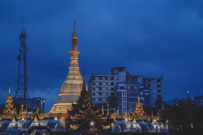 Flyg till Yangon, Myanmar