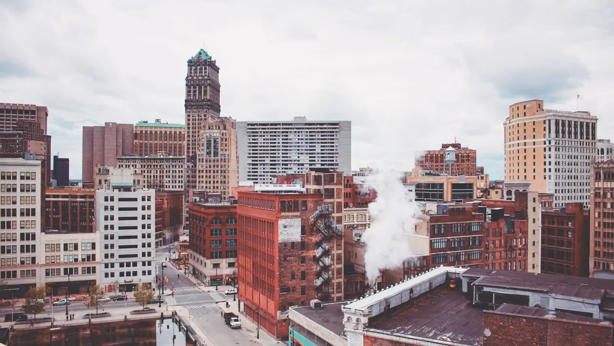Vy över Detroit